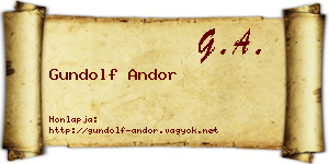 Gundolf Andor névjegykártya